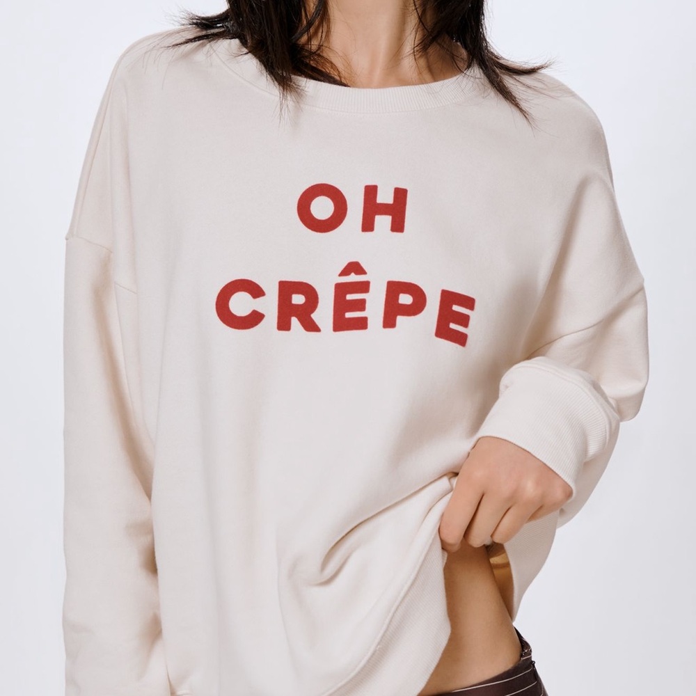 Anthropologie Maeve x Jordan Nickson Oh Crepe Crewneck Sweatshirt - Picture 2 of 8